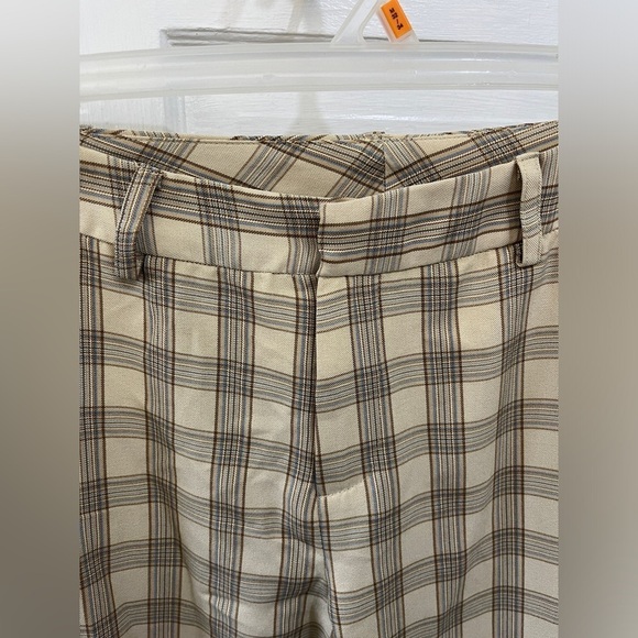 bohme tan brown and blue plaid business slacks‎ size large - Picture 7 of 7